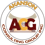 Akanson Consulting Group Inc. logo of Asante stool colors gold and burgundy
